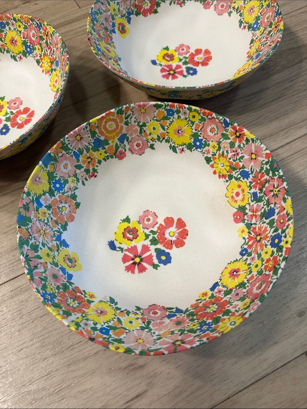 Anthropologie Sarah Campbell Bamboo Melamine Bowls - Set of 3